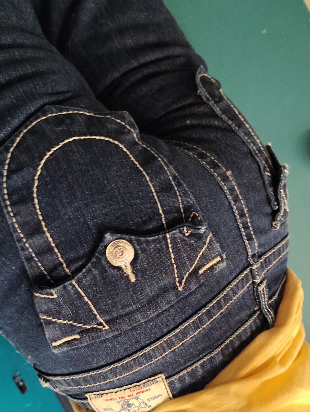 Sexy Booty Jeans White Big Horseshoe Pops Indigo Slim Boot Cut Jeans